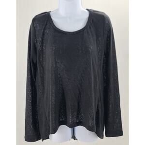 JW women's blouse black Size Large Burnout pleated back detail Whimsigoth Emo